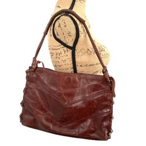 Via spiga braided leather brown shoulder bag